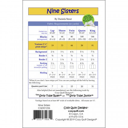 Nine Sisters Quilt Pattern