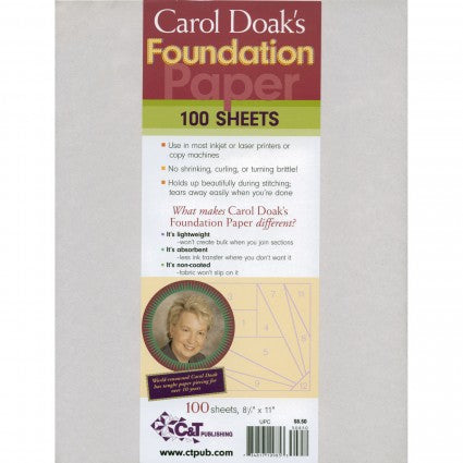 Carol Doak’s Foundation Paper, 8 1/2" X 11", 100 Sheets