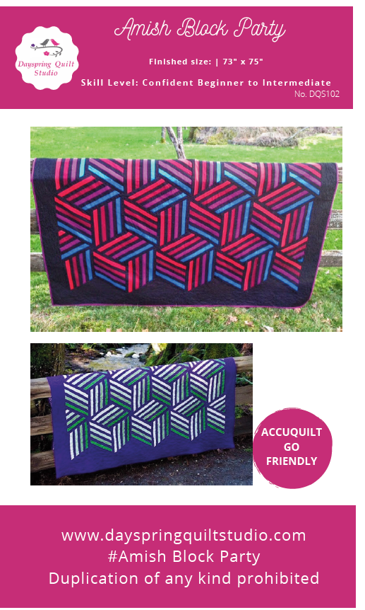 Amish Block Party Quilt - Printed Pattern