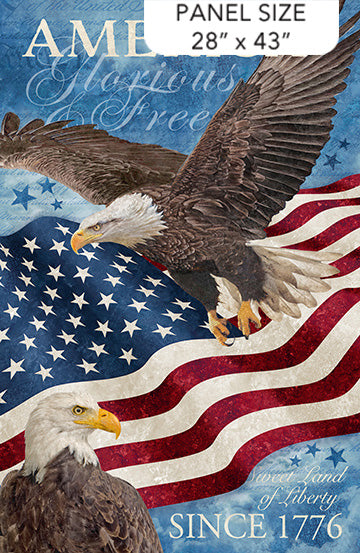Stars and Stripes 13 - Stonehenge American Eagle Panel 28" x 43"