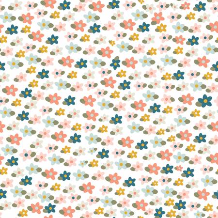 Make A Pretty Life - Floral, White, FLANNEL - PER 1/4 YARD