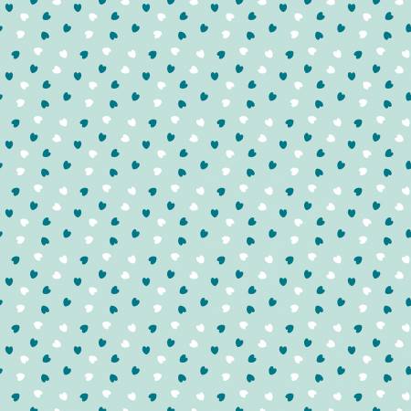 Make A Pretty Life - Hearts, Mint, FLANNEL - PER 1/4 YARD