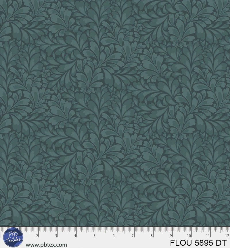 Flourish - Dark Teal - PER 1/4 YARD