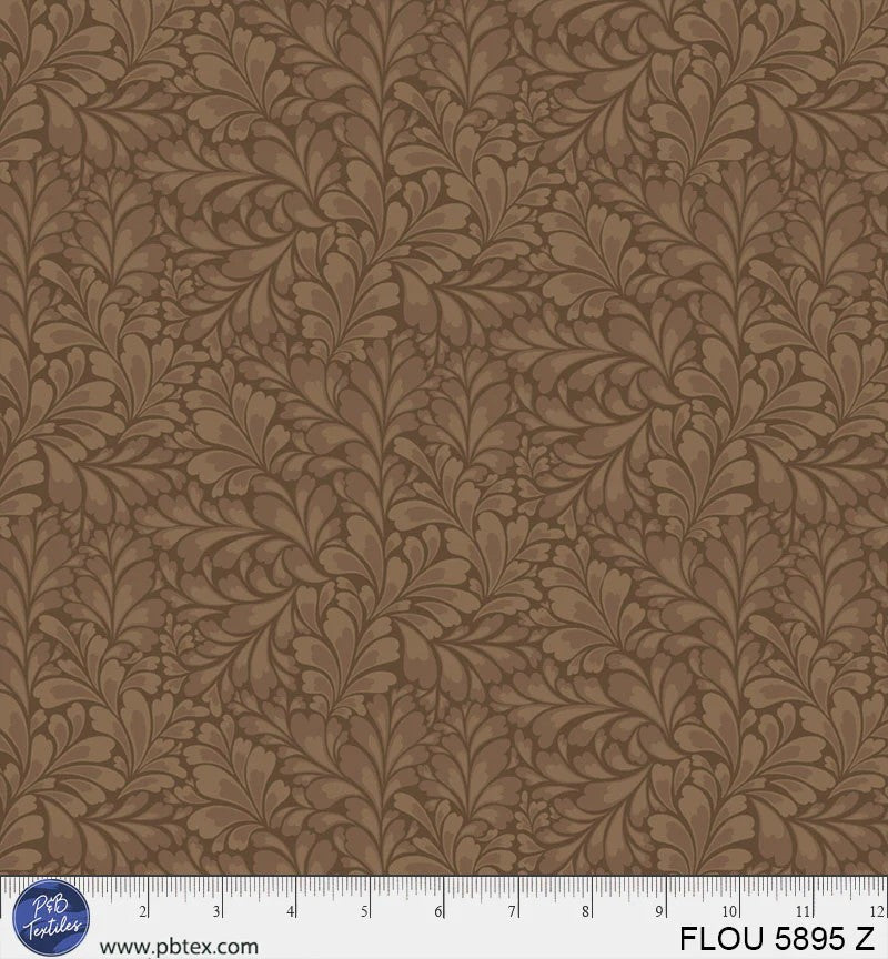 Flourish - Brown - PER 1/4 YARD