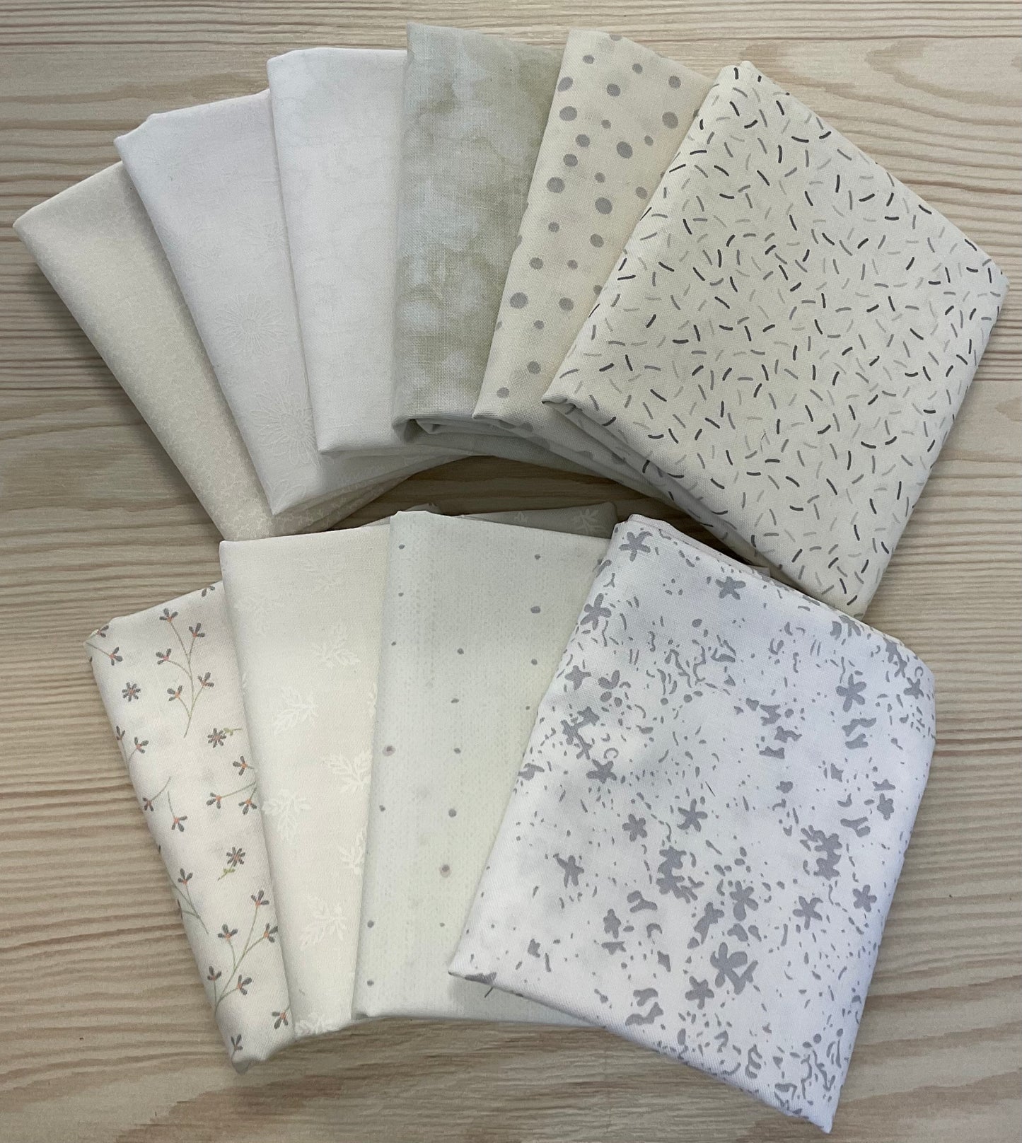 Neutral Fat Quarter Bundle - White (10 FQs)