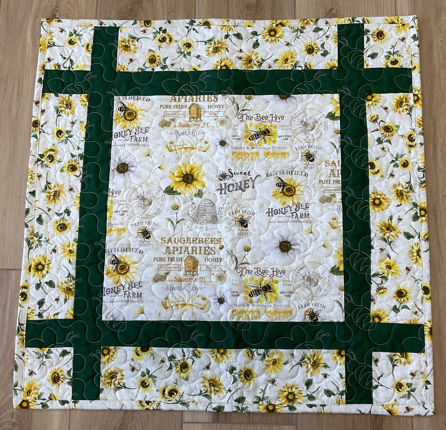 Honey Bee Farm Wall Hanging Quilt - Shop Sample 26" x 26"