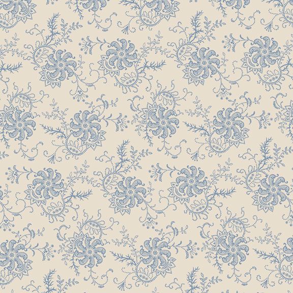 Genevieve - Fancy Floral, Cream - PER 1/4 YARD