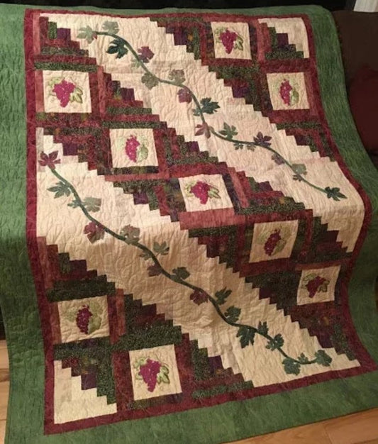 Handmade Quilt - Tuscan Hillside w/ embroidery
