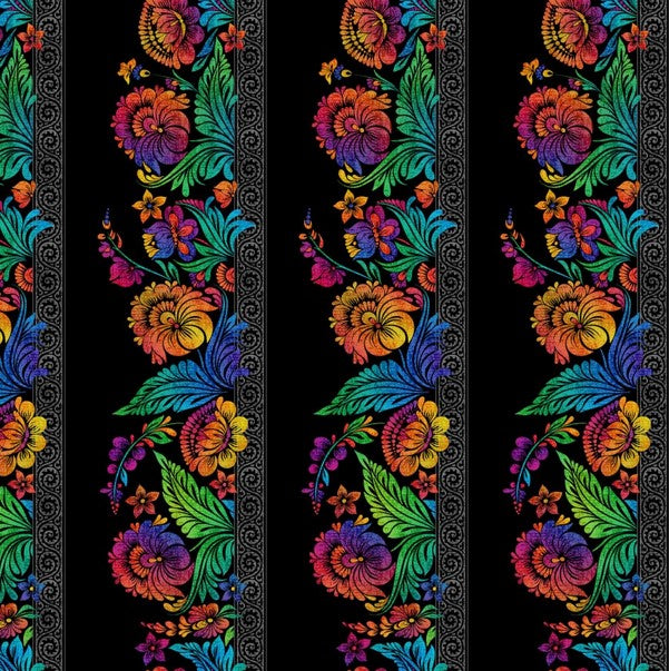Vivid - Border, Multi - PER 1/4 YARD