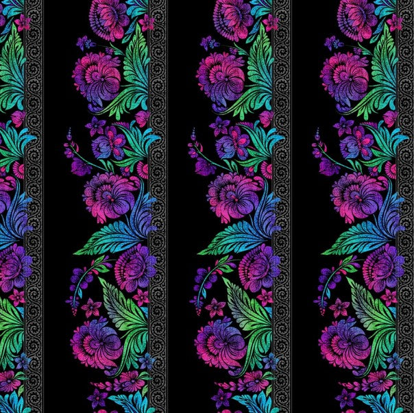 Vivid - Border, Jewel - PER 1/4 YARD