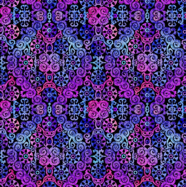 Vivid - Wheels, Jewel - PER 1/4 YARD