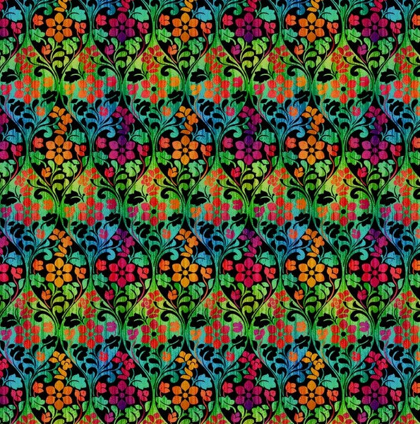 Vivid - Ogee, Multi - PER 1/4 YARD