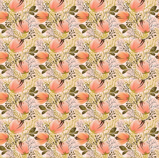Whimsy - Hops and Vines Peach - PER 1/4 YARD
