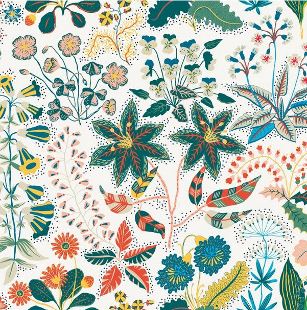 Whimsy - Exotic Wild Flowers Cream - PER 1/4 YARD
