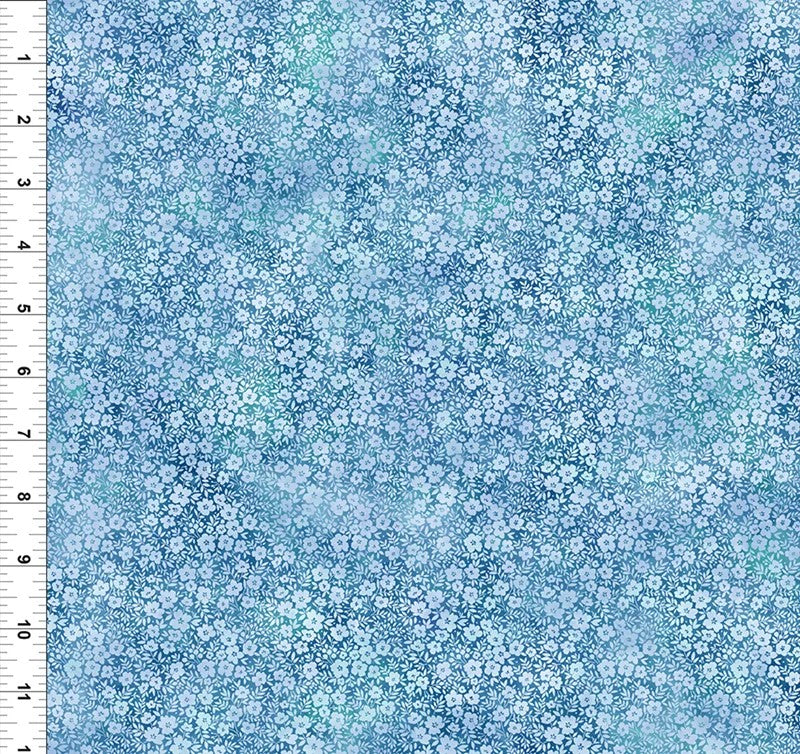 All TN/KY State Shop Hop 2026 - Blue Flowers - PER 1/4 YARD PRE-ORDER