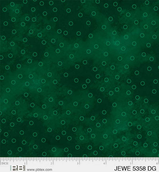 Jewel - Tossed Dots, Dark Green - PER 1/4 YARD