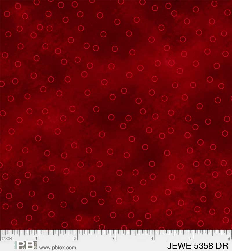 Jewel - Tossed Dots, Dark Red - PER 1/4 YARD