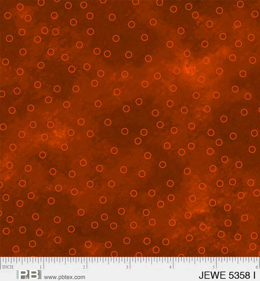 Jewel - Tossed Dots, Burnt Orange - PER 1/4 YARD