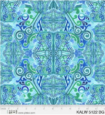 Kaleidoscope 108" Teal - Wide Back