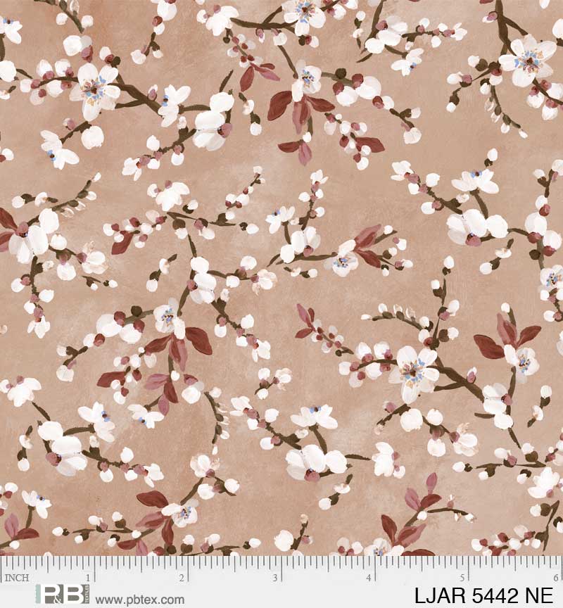 Le Jardin - Blooming Branches, Neutral/Tan - PER 1/4 YARD