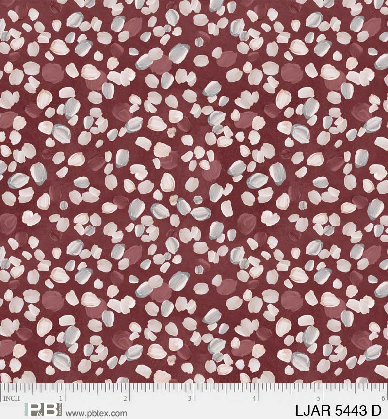 Le Jardin - Dotty Print, Burgundy - PER 1/4 YARD