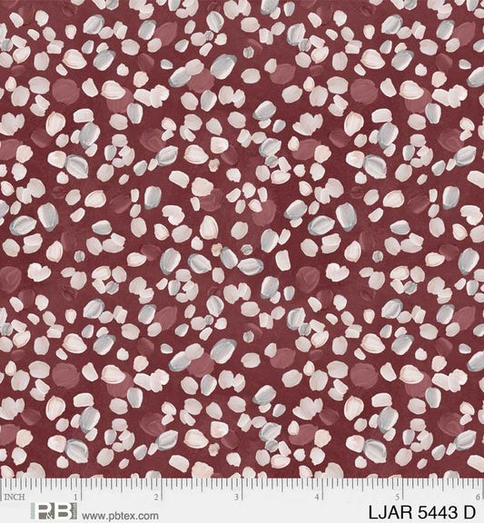 Le Jardin - Dotty Print, Burgundy - PER 1/4 YARD
