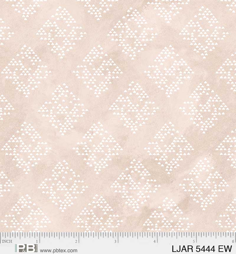 Le Jardin - Diamond Geo, Ecru/White - PER 1/4 YARD
