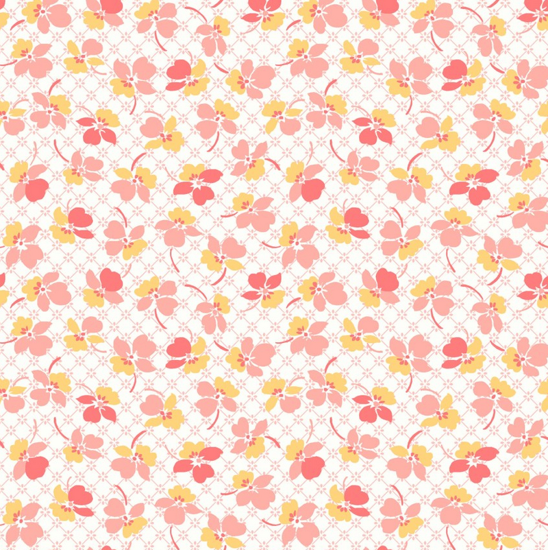 Franny's Flowers - Floral Net, Pink - PER 1/4 YARD