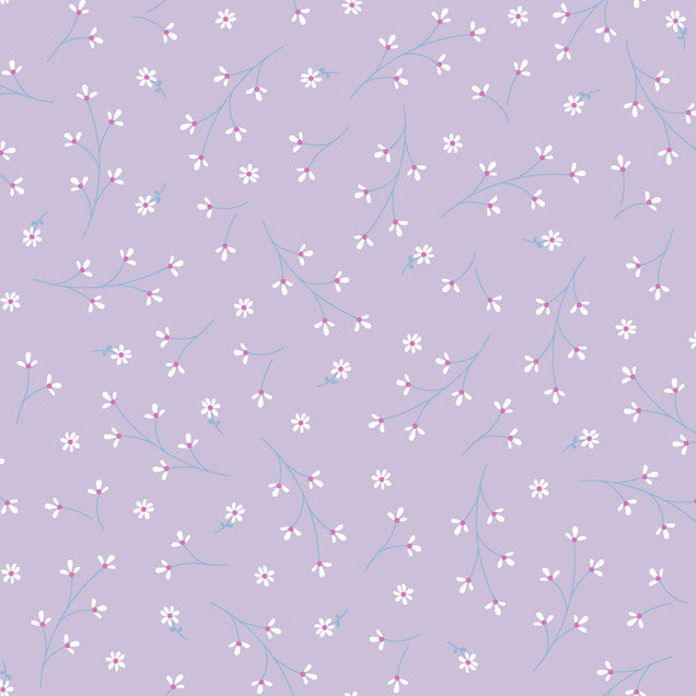 Kimberbell Basics - Pretty Petals, Violet - PER 1/4 YARD