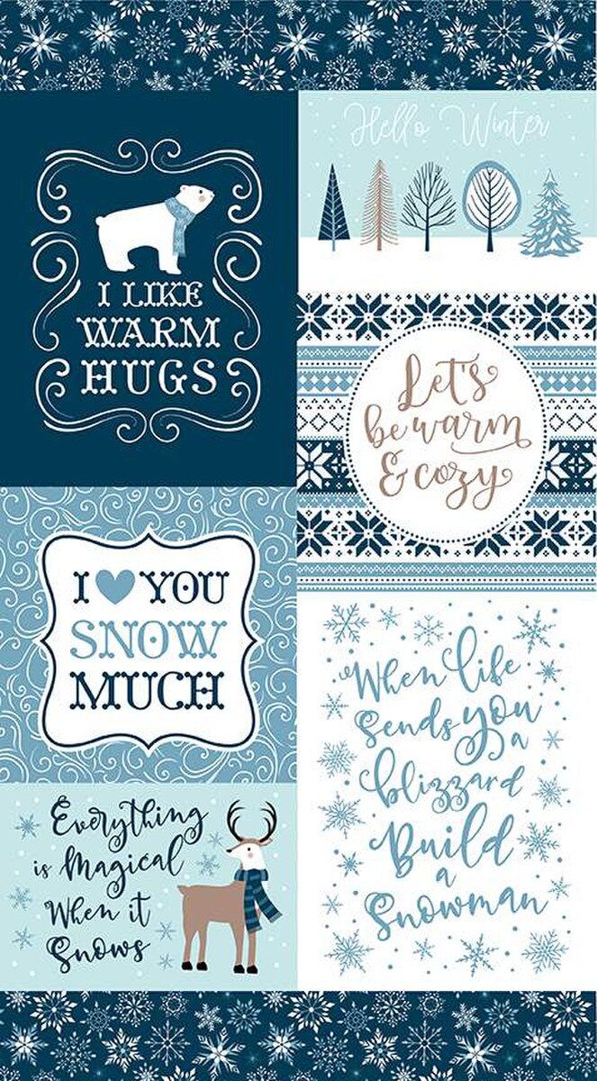 Winter Magic - Warm Hugs Panel 24" x 43"