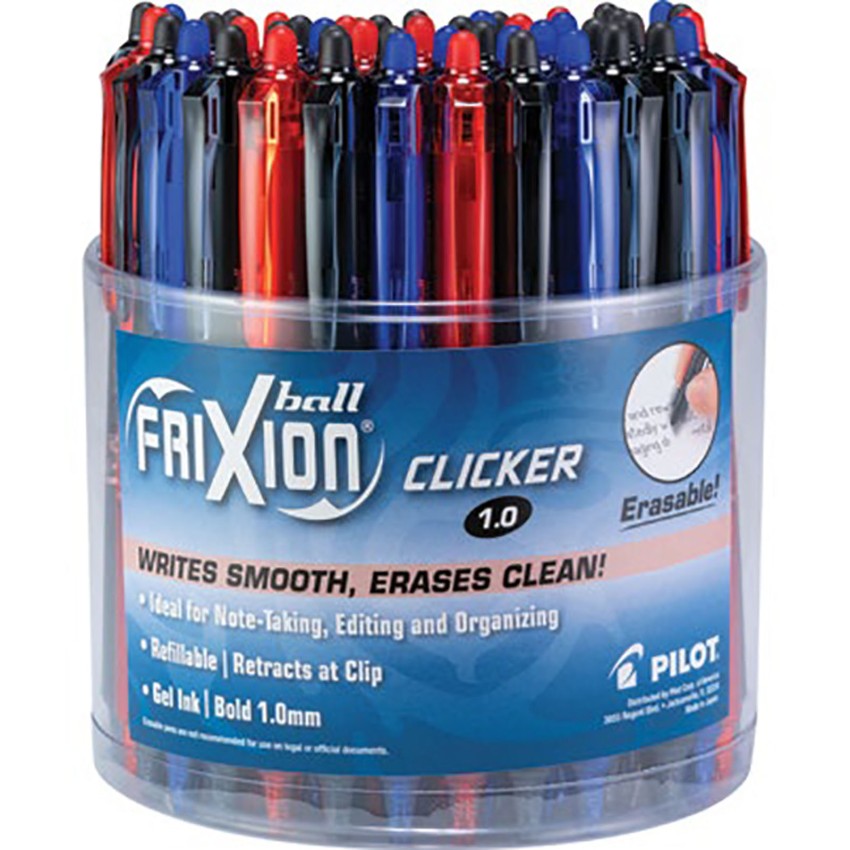 FriXion Clicker Pen - Bold, Black/Blue/Red