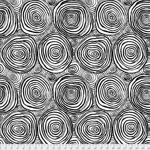 Kaffe Fassett Collective - Onion Rings, Black - PER 1/4 YARD