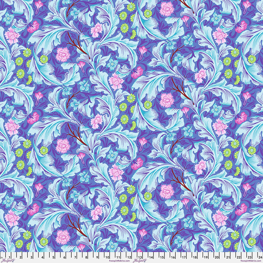 Kaffe x Morris - Leicester Cobalt - PER 1/4 YARD