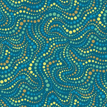 Greenhouse Garden - Tilling, Blue - PER 1/4 YARD