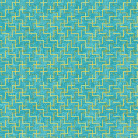 Greenhouse Garden - Framing, Blue - PER 1/4 YARD