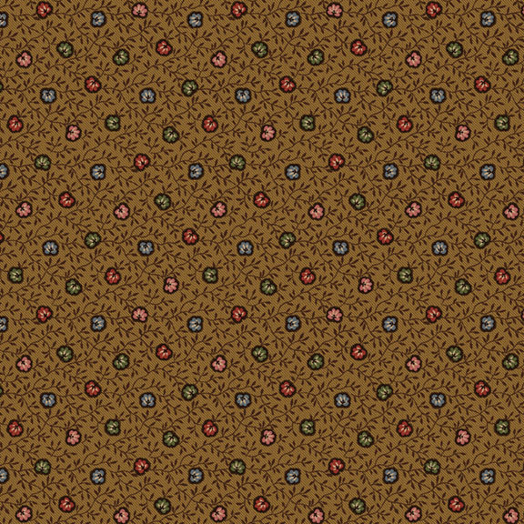 Lily's Locket - Clematis, Coffee - PER 1/4 YARD