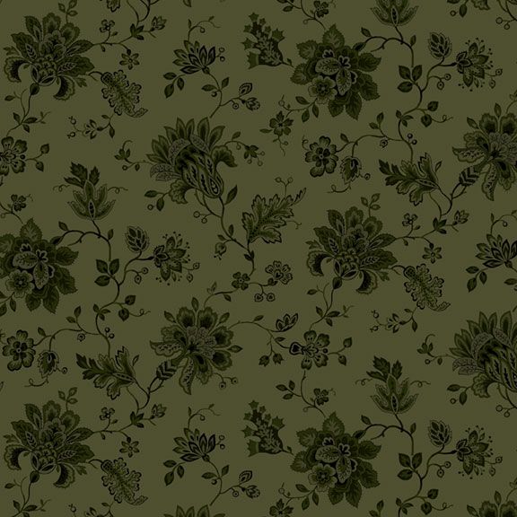 Old Village Greens - Village Garden, Hunter - PER 1/4 YARD