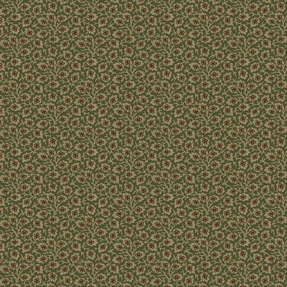 Old Village Greens - Sweet Leaves, Green - PER 1/4 YARD