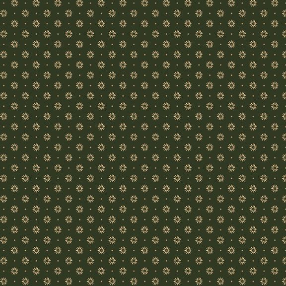 Old Village Greens - Dual Petals, Hunter - PER 1/4 YARD
