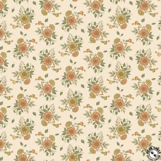 Front Porch - Floral, Cream - PER 1/4 YARD