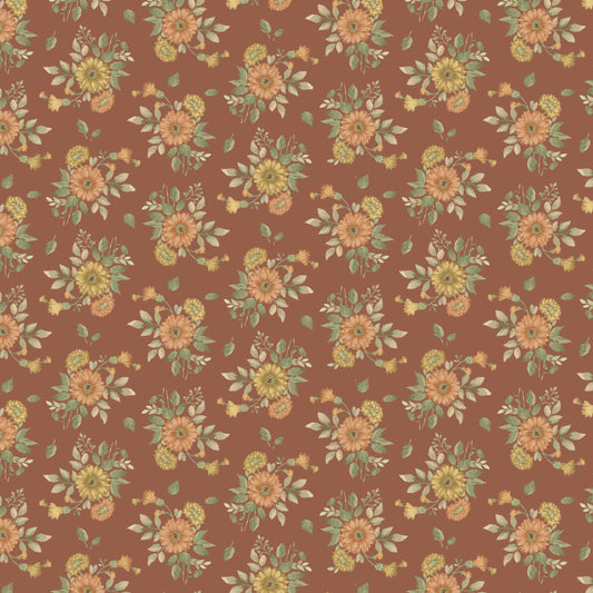 Front Porch - Floral, Rust - PER 1/4 YARD