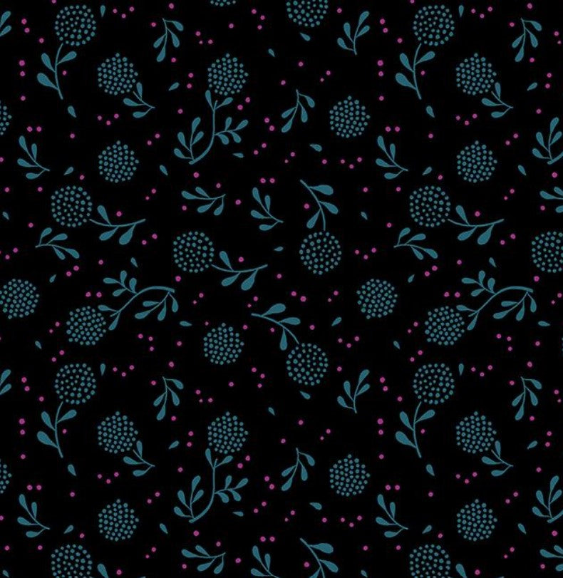 Backyard - Dandelion - Black - PER 1/4 YARD