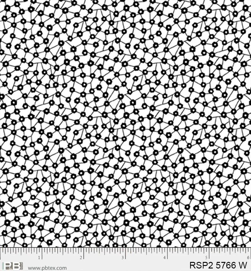 Salt & Pepper II - Connect the Dot, White - PER 1/4 YARD