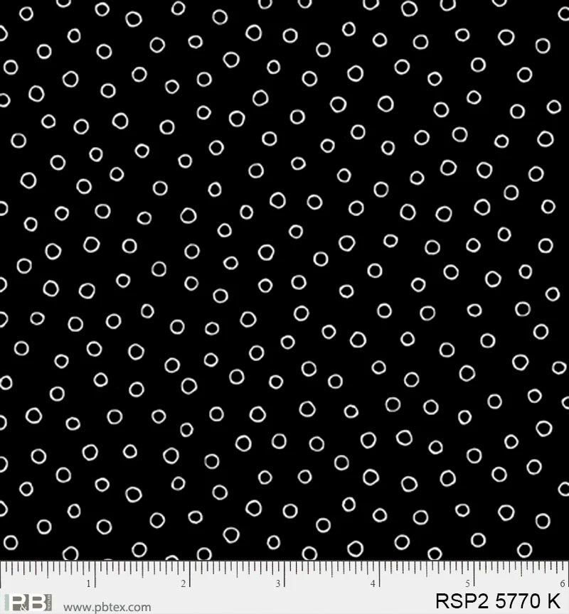 Salt & Pepper II - Circle, Black - PER 1/4 YARD