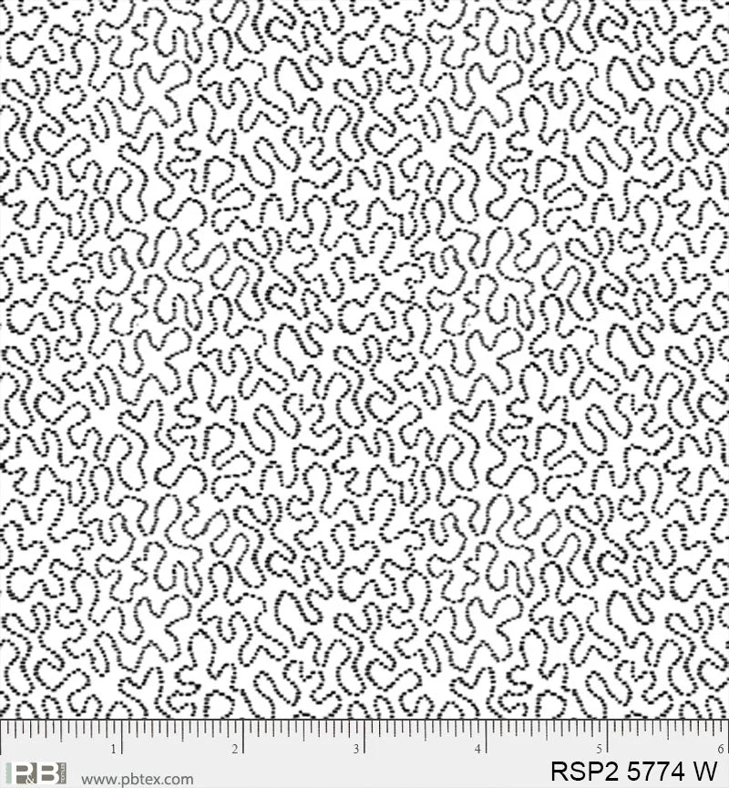 Salt & Pepper II - Doodle Maze, White - PER 1/4 YARD