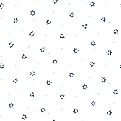 The Gift of Light - Mini Star of David's, White - PER 1/4 YARD