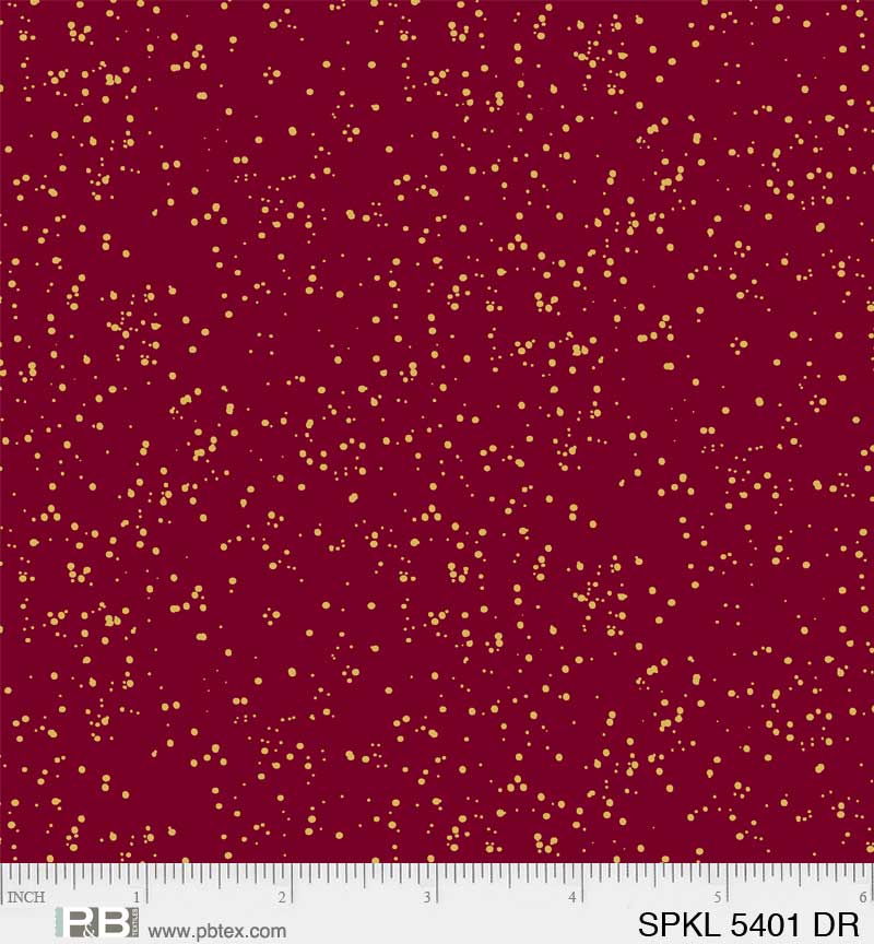 Sparkle - Dark Red/Gold - PER 1/4 YARD