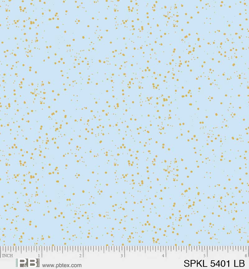 Sparkle - Light Blue/Gold - PER 1/4 YARD