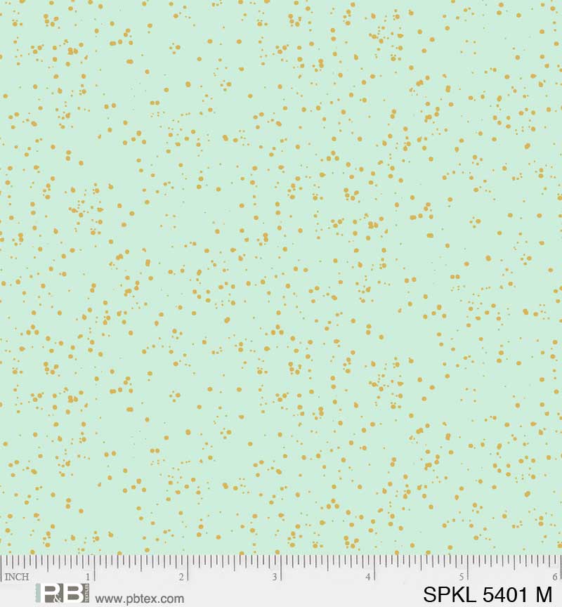 Sparkle - Mint/Gold - PER 1/4 YARD