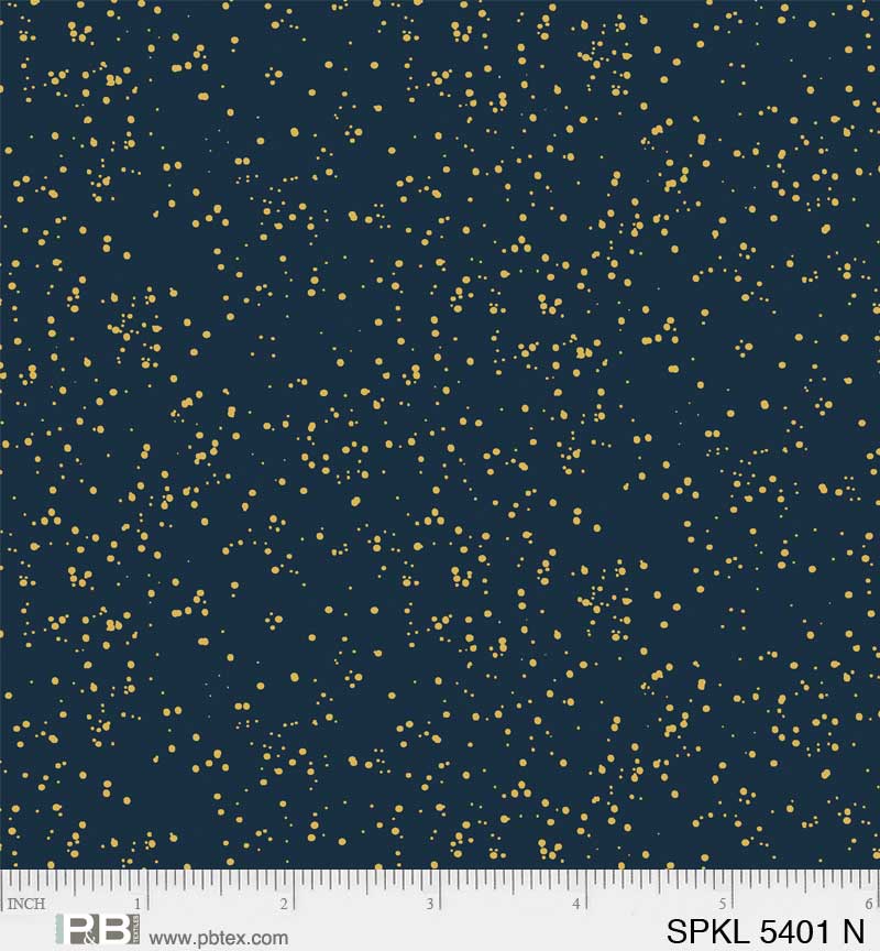 Sparkle - Navy/Gold - PER 1/4 YARD